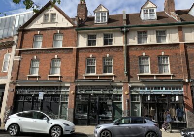 Shops and facades on outside of Old Spitalfields market